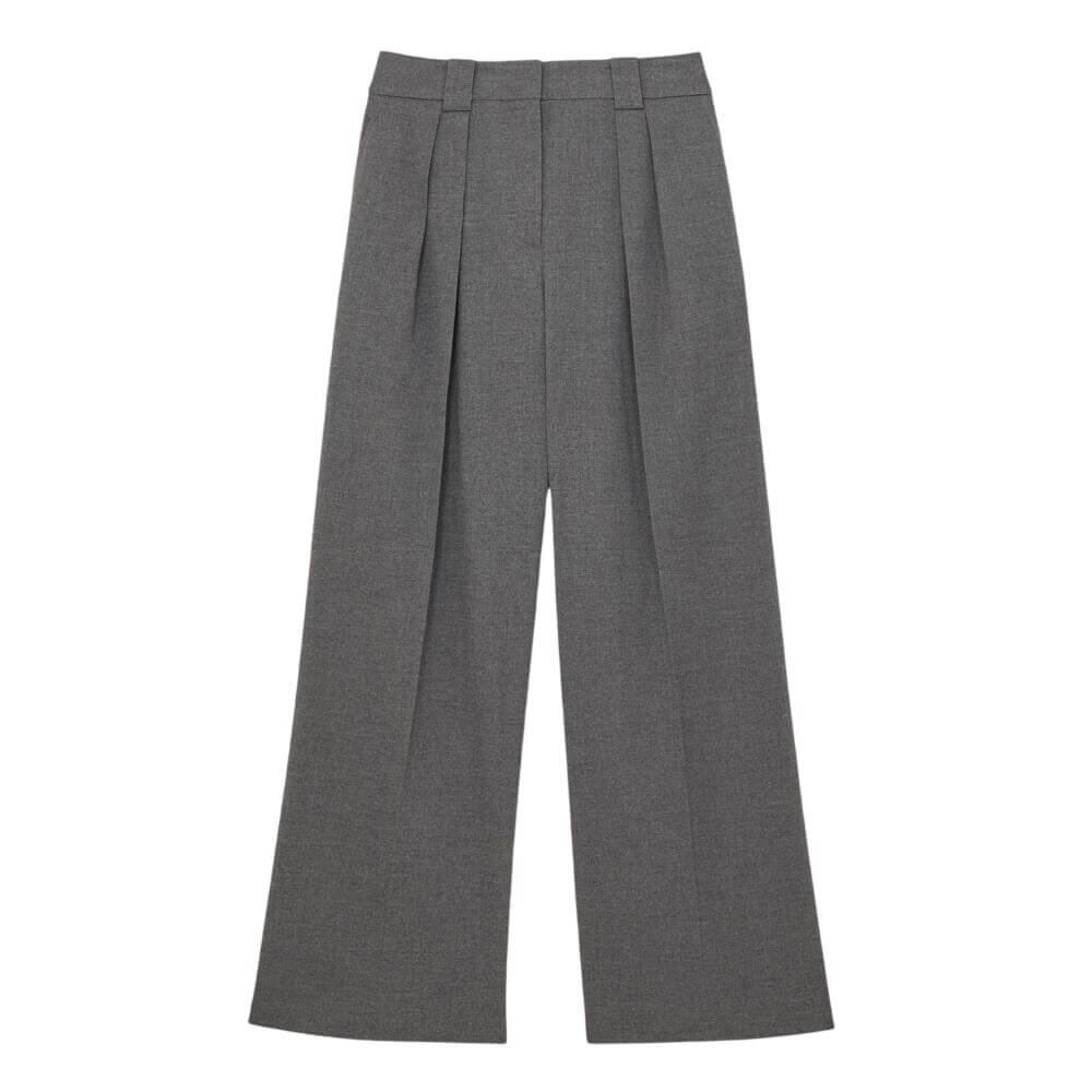 REISS Poppie Petite Wide Leg Pleated Trousers